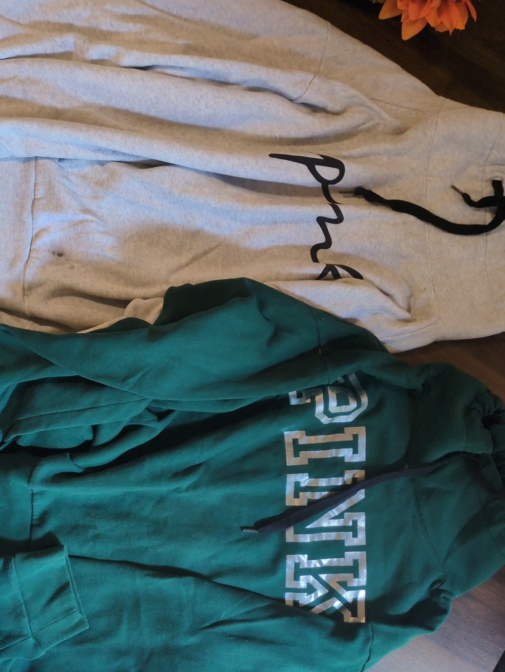 PINK Victoria's Secret Teal Green Zip-Up Hoodie with Silver Logo